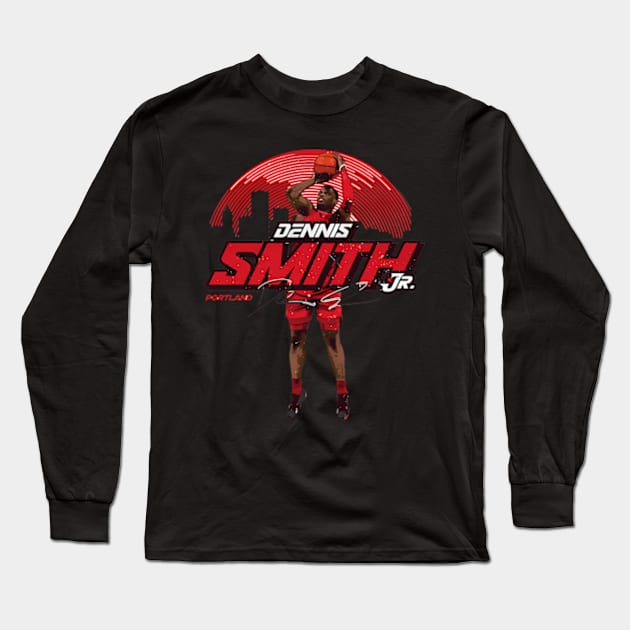 Dennis Smith Jr. Portland Skyline Long Sleeve T-Shirt by lam-san-dan